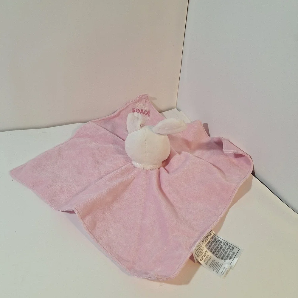 Carter's Pink Bunny Rabbit Lovey Mommy Loves Me Baby Girl Plush‎ Stuffed Animal